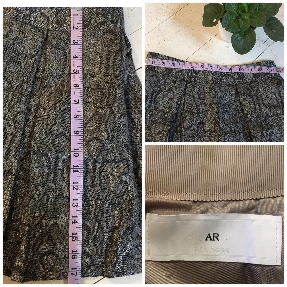 Metallic Python Print Box Pleat Skirt - Picture 7 of 8
